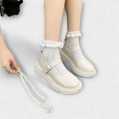 Pearl - Luxus Perlen Mary Jane Leder Schuhe